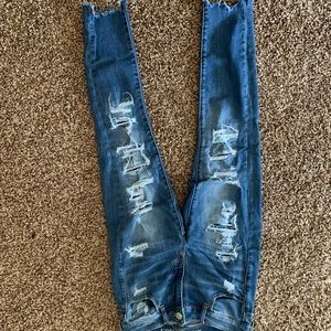 american eagle hi rise jegging crop jeans